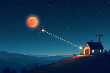 Constelación de satélites llevando internet a la Tierra